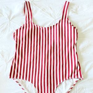 H&M striped one piece bathing suit